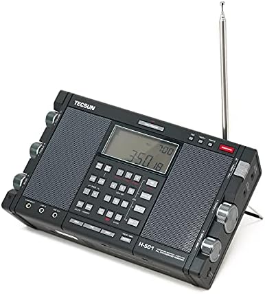 Цифрова радиоприемное устройство Tecsun H501 световна диапазон AM/FM обхвата на къси вълни с прием на SSB, два високоговорителя и MP3-плейър, Матово-черен