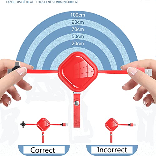 wgdpnp 2 бр., Ролка зарядно кабел Три в едно, Бързо Зареждане, Прибиращ се кабел, с каишка телефон и държач за мобилни телефони, които са съвместими с IP/Type-c / Micro-USB, Устройства (червен)