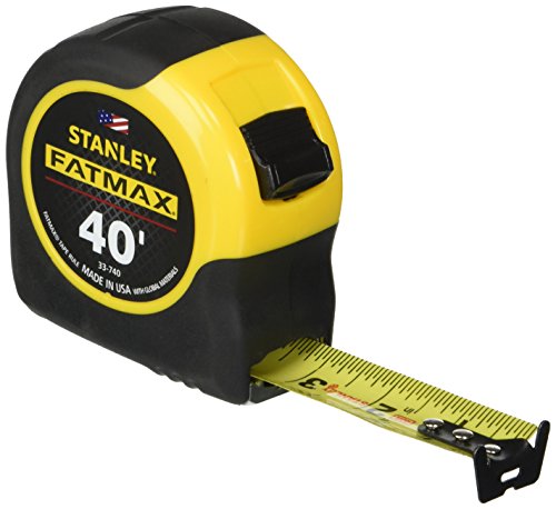 Stanley Tools FatMax 33-740 40-Подножието Рулеточная владетел с покритие BladeArmor, черна, Жълта
