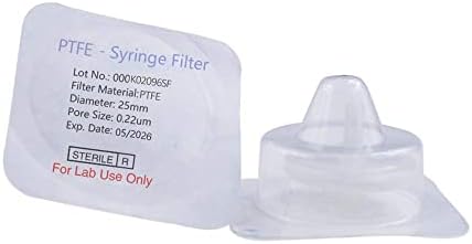 Стерилна Шприцевой филтър PTFE Гидрофильная филтриране Размер на порите 0,45 μm в диаметър 25 мм мембрана е Стерилен PTFE Мембрана В индивидуална опаковка 20 /pk от Labfil