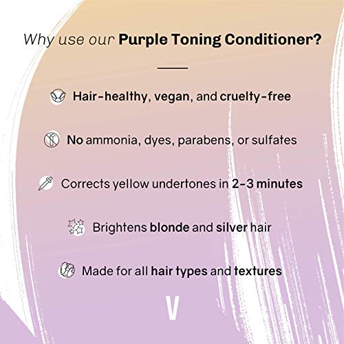 Тонизиращ балсам OVERTONE Haircare Purple с масло от шеа и кокосово масло, Неутрализира Блясък на светлите и Платина на косата, Без мирис, 8 грама