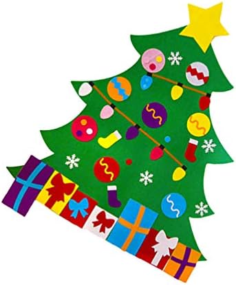 Amosfun Подарък за дребосъка САМ Фетровая Коледно Дърво Фетровая Коледно Дърво с Украса на Коледни Подаръци за Коледа Дограма Врати-Стенни Декорации Детски Коледна Украса