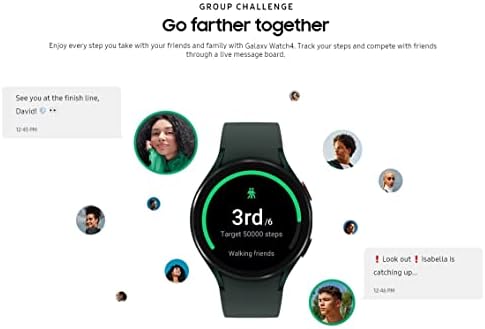 Samsung Galaxy Watch 4, 44 мм, Черна, Водоустойчива, Безжична умни часовници, Мультиспортивный тракер, спортен каишка, само Wi-Fi / Bluetooth - SM-R870NZKCXAA (обновена)