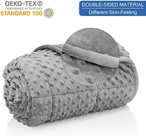Утяжеленное одеяло Huloo Sleep Queen от 20 £ за възрастни (60 х 80 инча, сиво), Дышащее Меко Утяжеленное одеяло от норка за целия сезон, Плътно одеяло с висококачествени стъклени мъниста