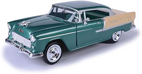 Chevy Bel Air от 1955 година на издаване, Зелено - Motormax 73229 - Монолитен под налягане модел На автомобила в мащаб 1/24, за мъже и деца