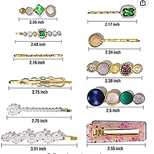 28 Бр., Щипки за Коса от Перли и Акрилна Смола, с Големи Щипки за Коса, Щипки за коса с Ръчно изработени, Златни Аксесоари За Коса, Шнола за Коса, Подаръци за Жени, Момичета
