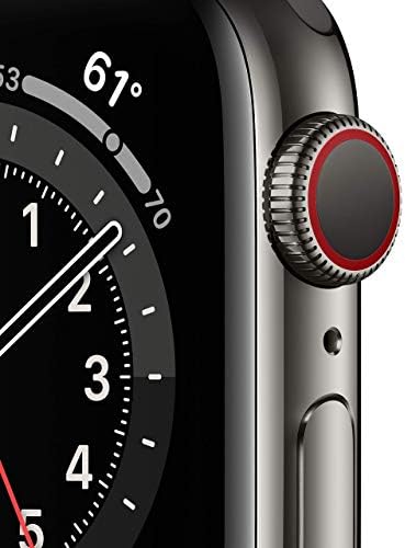 Apple Watch Серия 6 (GPS + cellular, 40 мм) - Графит корпус от неръждаема стомана с черно спортно каишка (обновена)