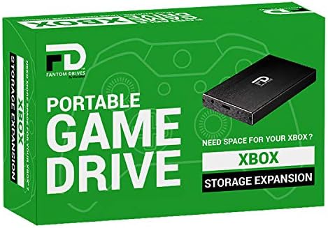 Преносим твърд диск Fantom Drives FD 4 TB за Xbox - USB 3.2 поколение 1-5 gbps - Алуминий - Черен - Съвместим с Xbox One, Xbox One S, Xbox One X (XB-4 TB-PGD)