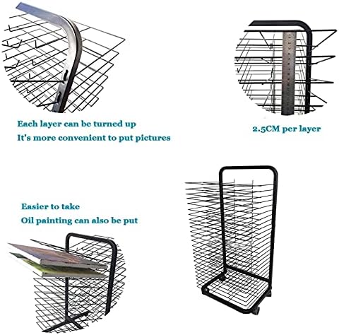 Сушилни Стелажи FEHUN,20-Слойный Статив За сушене, Промасленные Списания и Други Стелажи за съхранение, Подвижни Папки, Компактни Тысячеслойные Стелажи, Сушене Tarps /Височина 78 см/20 Етажа
