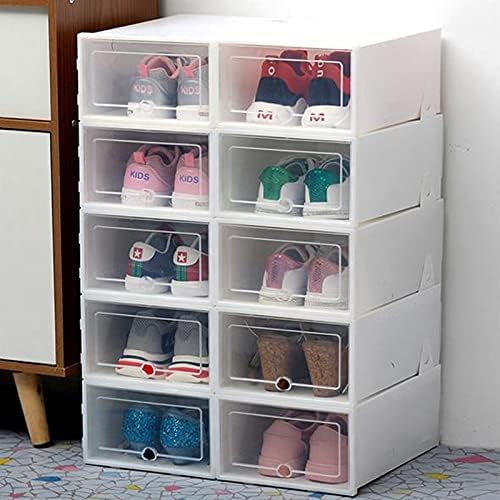 Прозрачна Пластмасова Кутия За обувки, Кутии За Съхранение на Обувки, Сгъваем калъф За Обувки, Държач, Прозрачни калъфи-организаторите за обувки, Кутии (Цвят: розов)