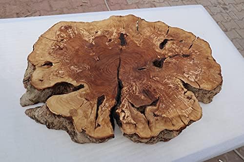 Много стара готварска печка от маслиново дърво в голям размер, с жив ръба, за журнального маса или маса от епоксидна смола и така нататък, размери 28,7 x 20,1, тегло 38,6 паунда
