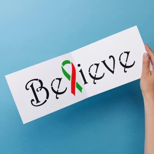 Шаблони - Believe Ribbon Template Rustic САМ Motivation Signage-Добрите Винил големи Шаблони за рисуване върху дърво, над платното, на стената и т.н.-Multipack (S, XL, MA)