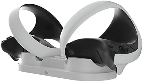 Док-станция за зареждане на контролера на виртуална реалност за PS VR2, Държач за Съхранение Контролер зарядно устройство с Две Дръжки със Светлинен индикатор, Порт Type-C, Аксесоар за виртуална реалност