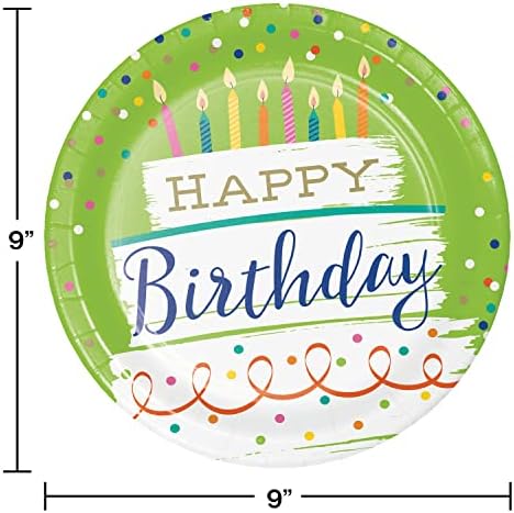 Хартиени Чинии за Празнична торта Trendware Честит рожден ден, 24 карата