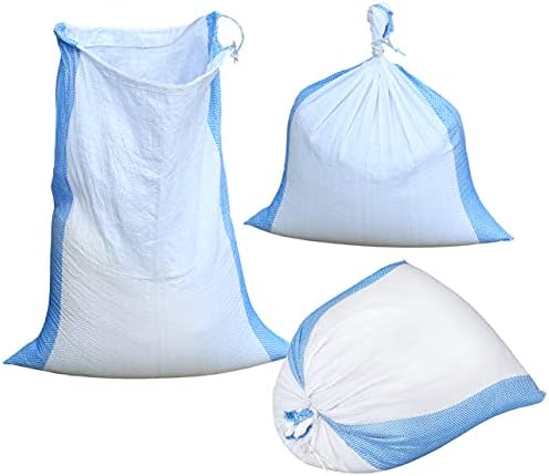 Jumbulk Бели Празни Найлонови торбички с пясък с размер 19 х 24 инча, Защита от uv Защита от uv 1 година, с завязками, Торби с пясък, за да се Наводни, Бариера срещу наводнения,