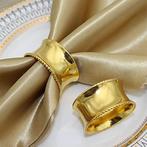 Пръстени-поставки за салфетки ASUVUD, Обтегач за салфетки за Сватбата са поканени вечери, Семейни бижута, Метал (Цвят: Злато + Rose gold, Размер: 1)