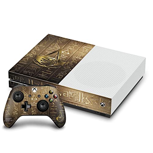 Дизайн на своята практика за главата Официално Лицензиран Логото на Assassin ' s Creed 3D Графика Heiroglyphics Origins Матова повърхност Винил Стикер Детска Стикер на кожата, която е Съвместима с конзолата Xbox One