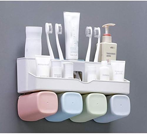 TFIIEXFL Смукателна поставка за четка за зъби - Притежател на Чаша за четка за зъби Притежателя чаши за изплакване на устата Няколко възможности размер (Размер: три чаши)