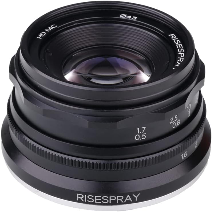 Обектив RISESPRAY 35 мм F1.6 Mini APS-C за беззеркальной фотоапарат Sony Panasonic Fujifilm Olympus, Canon, Nikon (определяне на М4/3)