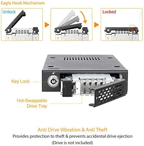 ICY Dock MB992SKR B Твърд диск HARMOR Dual Bay RAID SATA SSD с диагонал от 6,4 cm (2,5 инча) до 8,9 cm (3.5 инча) за мобилни устройства