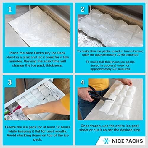 Nice Пакети 20 Отделни опаковки сух лед в Изолирани опаковъчни кутии с размери 14 X 7,5 X 9 см Опаковка от 5
