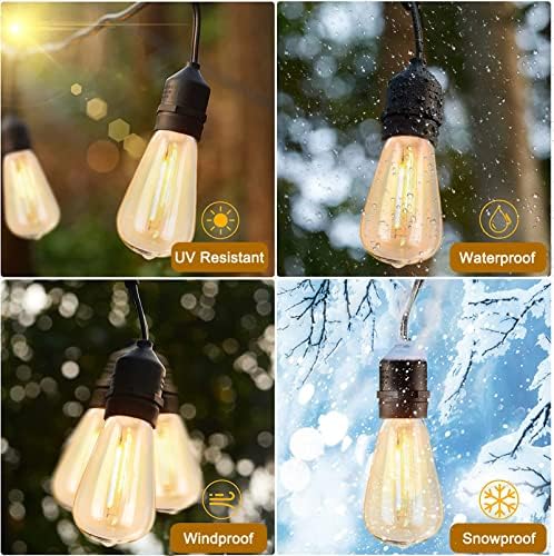 Abeja 10 X led Лампи Edison, Преносими Лампи ST40 с Резба в основата 0,6 W/E17, Нечупливи Сменяеми Лампи с регулируема яркост за работа на Открито Гирлянди ST40 за вътрешен двор, Топъл Бял