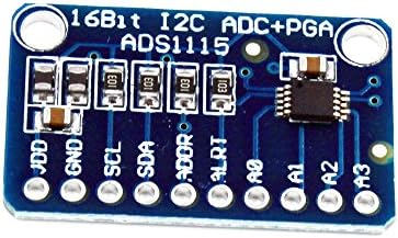 HiLetgo ADS1115 16 Bit 16 Байта, 4 Канала I2C IIC Аналогово-цифров преобразувател ADC PGA с Програмируем Усилване Gain точност ръководят Преобразувател ADC Такса за разработка за Arduino Raspberry Pi