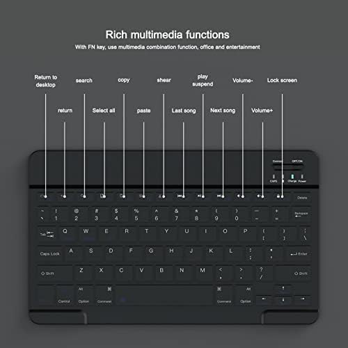 Delarsy Bluetooth Клавиатура и Мишка Преносим Мини Бт Безжична Клавиатура и Мишка за Android, Windows Pc Tablet UL8