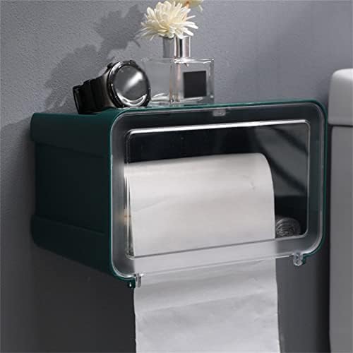 Кутия за хартиени кърпи SDGH, Ролка за извличане на тоалетна хартия без перфорация, с монтиран на стената Рафтове За съхранение, Кутия за извличане на тоалетна хартия (Цвят: черен, размер: 23 * 15 * 13.7 СМ)