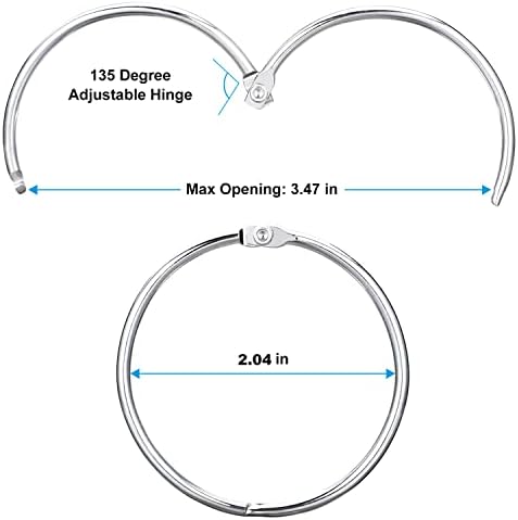 24 БР. Халки за Завеса за душ, Декоративни Хромирани Куки за Завеса за душ, Нержавеющие Куки ZESLMG за Душ Корнизи, Сребърни и Метални Пръстени за душ за баня, 2-Инчов Халки за закрепване на притурки
