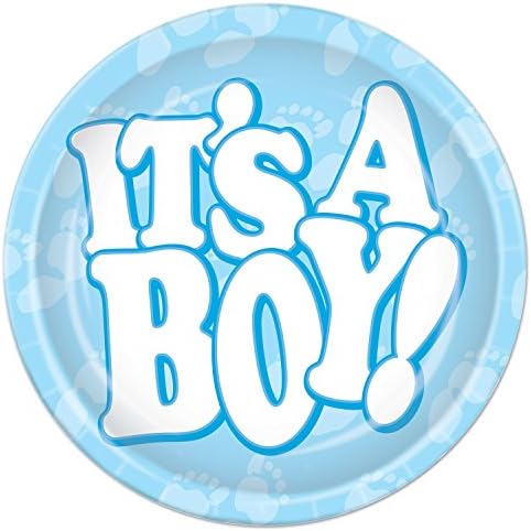 Чинии Beistle It ' s A Boy, 7 инча, Светло-сини / бели