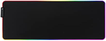 Yocore Голям RGB Геймърска Подложка за Мишка с 12 Режима на Осветление Разширено Меки Led Подложка За Мишка от 31,5 × 11,8 инча с Неплъзгащи Гумена Основа за Игри Стая
