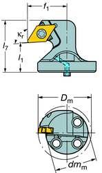 Корона е sandvik Coromant TR-SL-D13UCL-40X CoroTurn TR за обратно растачивания, магистър-поставяне TR-DC1308, вида на инструмента TR-SL-D13UCR/L. X, ляво, Функционална дължина 20 мм, функционална ши?