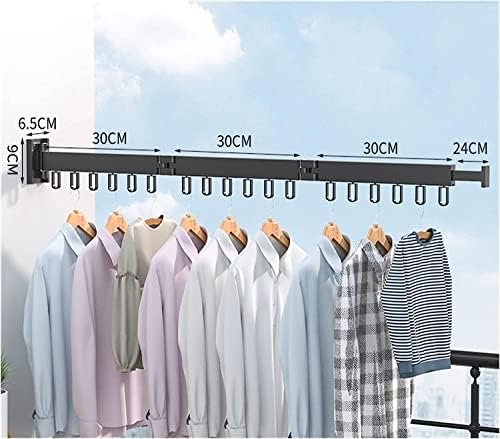 HEIMP сгъваема закачалка за дрехи монтиране на стена от утолщенного алуминий органайзер за дрехи за дома прибиращ се закачалка за сушене на тъкани в закрити помещения и на открито на балкона закачалки