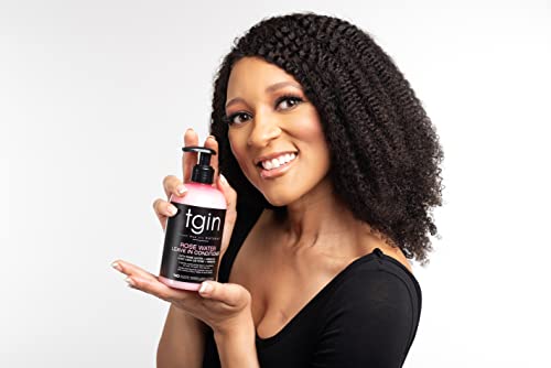 Разглаживающий Незаличими климатик с розова вода tgin за естествена коса - Защитни прическа - Къдрици - Вълна - Средство за разнищване - Отлично подходящ за коса с ниска порьозност - Тънка коса 13 грама