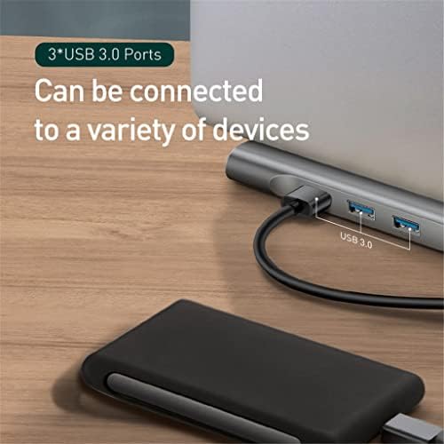 N/A ХЪБ USB Type C до 3.0 USB-съвместим RJ-45 на USB-хъб с двойно видеоинтерфейсом 4K/ HD (Цвят: D, размер: 3.0 x3HDMI x1)
