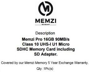 MEMZI PRO 16 GB Class 10 90 MB/s. Карта памет Micro SDHC карта с адаптер за SD и баркод Micro USB за Samsung Galaxy J7 Star, J7 V, J7 Месеца, J7 Perx или J7 Prime Мобилни телефони