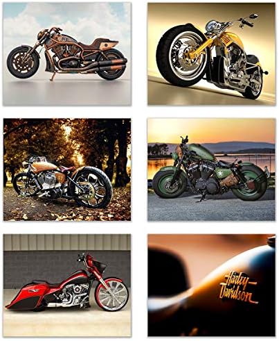 Щампи за стенен и артистичен мотоциклет Blue River Harley Davidson - колекция от Снимки на Плакати с размер 6 (8x10) См