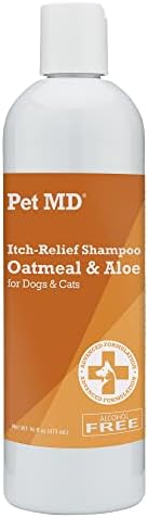 Пет MD - Шампоан за кучета и котки с овесени ядки за облекчаване на сърбеж и хидратиращ крем за суха кожа и козина - 16 грама