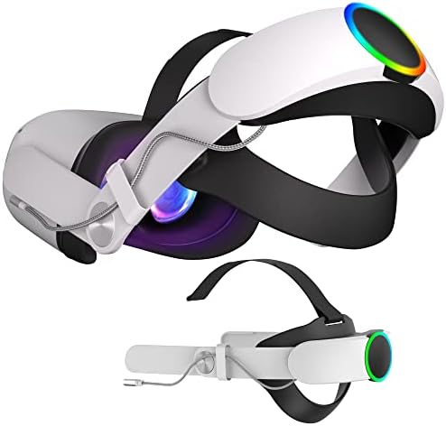 Каишка за главата Bioherm с акумулаторна батерия за Oculus Quest 2, батерия капацитет 10000 ма за дълготрайна 8-часово възпроизвеждане, бързо зареждане на Power VR, Регулируема каишка Elite за подобряване на подкрепа
