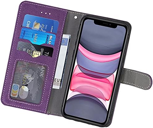 Съвместим с iPhone 11 Pro Max 6,5 Чанта-портфейл и Защитно фолио за екран от закалено Стъкло, флип-надолу Капак, Кожена Кесия, Държач за кредитни карти, Каишка, Калъфи за моби?