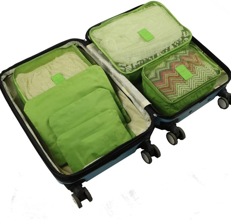 Пътна чанта за съхранение на багаж и облекла от 6 теми, водоустойчива чанта за сортиране, определени за съхранение от 6 теми (военен зелен)
