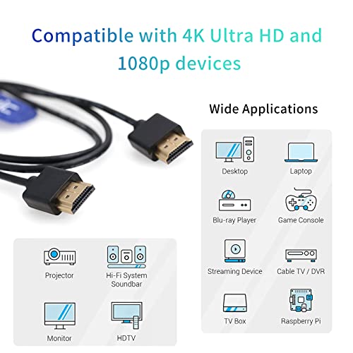 Eonvic 2,0 HDMI Спирален Кабел 4K, HDMI към HDMI Кабел, Тънък Високоскоростен HDMI кабел за Удължаване между мъжете Спирален Кабел за Atomos Ninja V, Sony a7siii, Portkeys BM5 Монитор