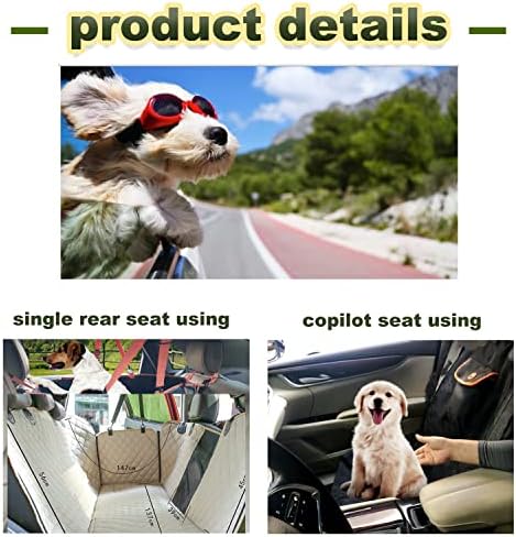 Калъф за столче за кола във формата на куче с мрежесто прозорец на задната седалка, водонепроницаемое, противоскользящее и устойчиво на надраскване на задната седалка за по-големите домашни любимци, предпазва салон