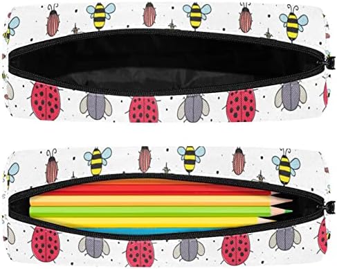 Насекоми Модел Пчела, Калинка Муха молив случай Студентски Канцеларски материали Чанта с Цип Дръжка за Чанта Грим Косметичка за Ученици Офис Женски Непълнолетните Момичета Момчета